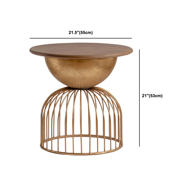 Antique Brass/Black End Table French Country Round Wood Side Table Clearhalo 'Coffee & Accent Tables' 'End & Side Tables' 'end_side_tables' 'furn' 'furn_end_side_tables' 'Furniture' 'Living Room Furniture' 5513288