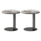 Modernistic Pedestal Table 19.7" Round Slate Top Side End Table
