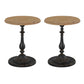 French Country Round Wooden Top Side Table Antique Brown Pedestal End Snake Table 20"L x 20"W x 25"H Black 2 Clearhalo 'Coffee & Accent Tables' 'End & Side Tables' 'end_side_tables' 'furn' 'furn_end_side_tables' 'Furniture' 'Living Room Furniture' 5513321