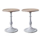 French Country Round Wooden Top Side Table Antique Brown Pedestal End Snake Table 20"L x 20"W x 25"H White 2 Clearhalo 'Coffee & Accent Tables' 'End & Side Tables' 'end_side_tables' 'furn' 'furn_end_side_tables' 'Furniture' 'Living Room Furniture' 5513334