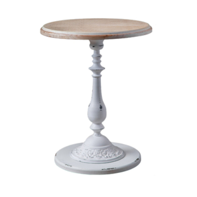 French Country Round Wooden Top Side Table Antique Brown Pedestal End Snake Table Clearhalo 'Coffee & Accent Tables' 'End & Side Tables' 'end_side_tables' 'furn' 'furn_end_side_tables' 'Furniture' 'Living Room Furniture' 5513345