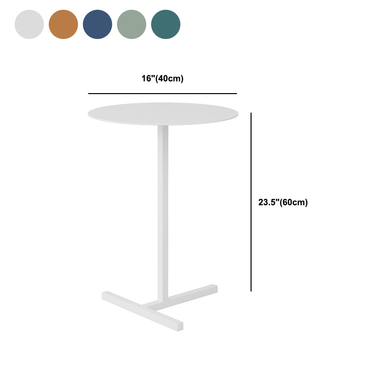 Mid-Century Round Metal End Table Dia 15.75" Pedestal Side Table