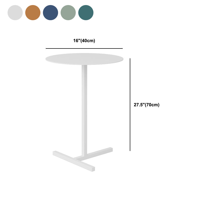 Mid-Century Round Metal End Table Dia 15.75" Pedestal Side Table