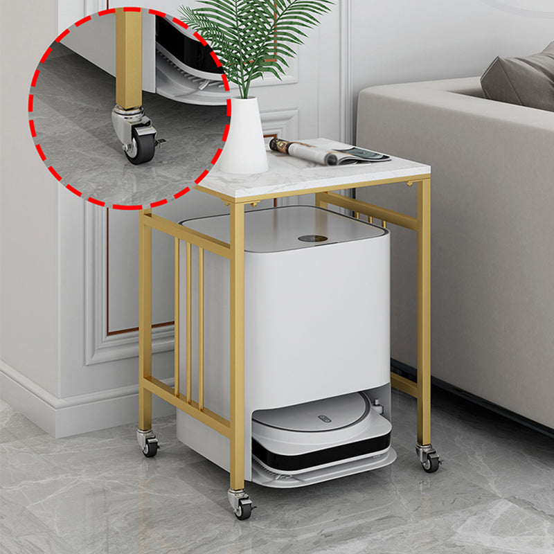 Modernistische vierkante lei bovenste zijtafel metalen 4 poten eindtafel