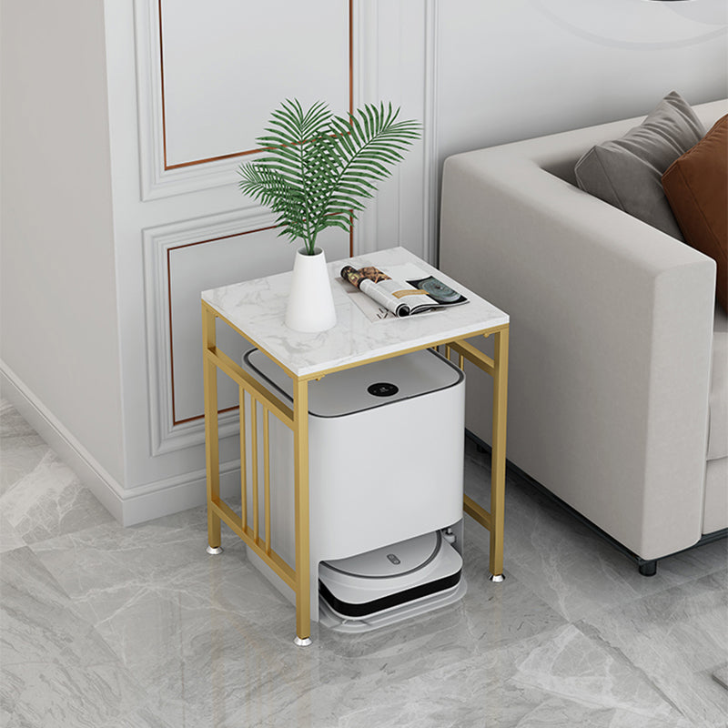 Modernistische vierkante lei bovenste zijtafel metalen 4 poten eindtafel