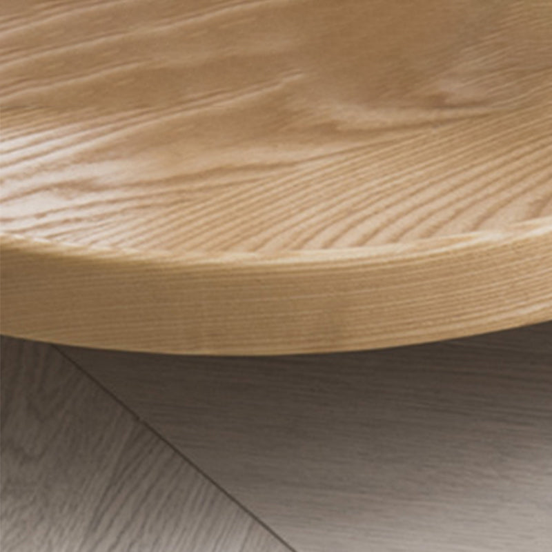 Tavolo da parte superiore del vassoio rotondo scandinavo Tavolino in legno 3 gambe con scaffale