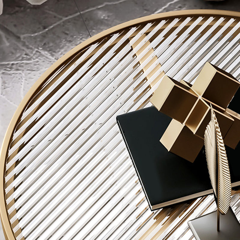 19.69" W x 19.69" D x 22.83" H Side End Table Glass Round Side Table with Shelf