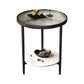 19.69" W x 19.69" D x 22.83" H Side End Table Glass Round Side Table with Shelf