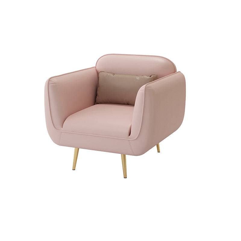 グラム静止フェイクレザースクエアアームリビングルームステイン耐性ソファ