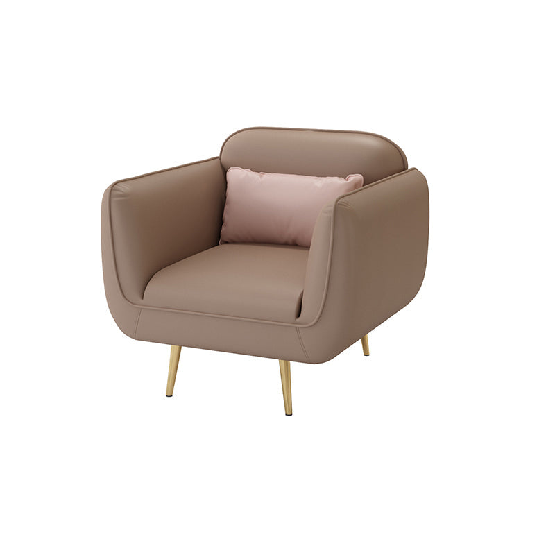 グラム静止フェイクレザースクエアアームリビングルームステイン耐性ソファ