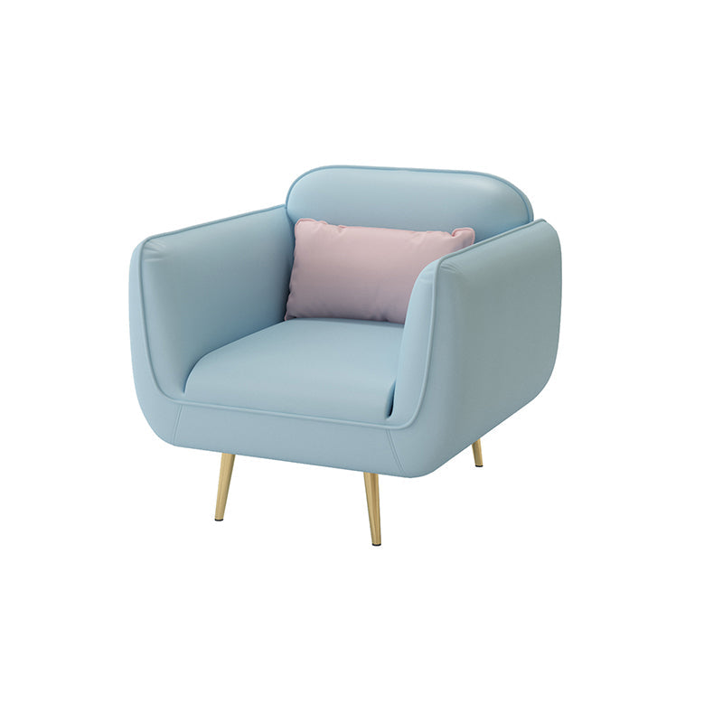 グラム静止フェイクレザースクエアアームリビングルームステイン耐性ソファ