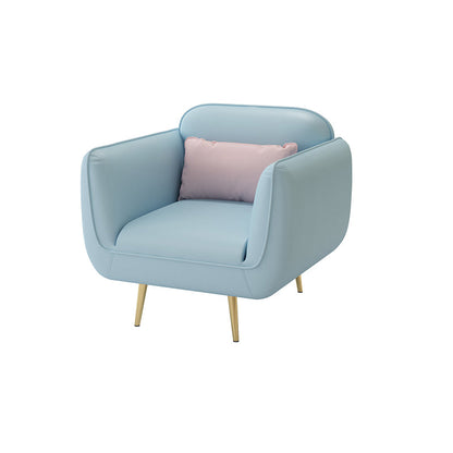 グラム静止フェイクレザースクエアアームリビングルームステイン耐性ソファ