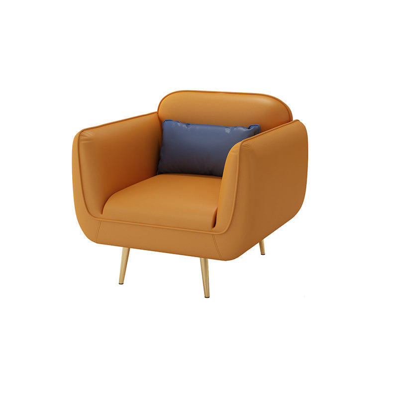 グラム静止フェイクレザースクエアアームリビングルームステイン耐性ソファ