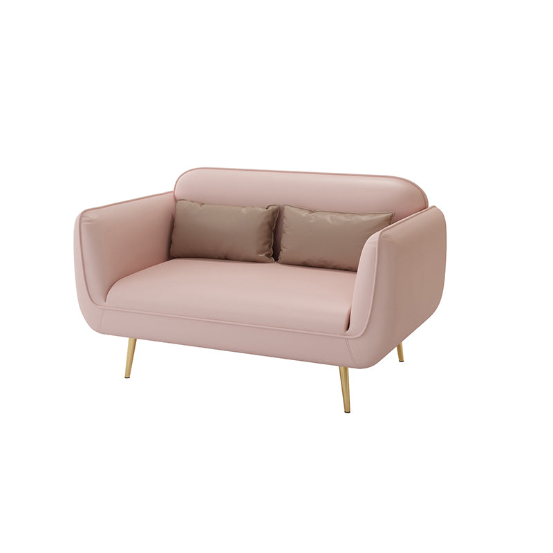 グラム静止フェイクレザースクエアアームリビングルームステイン耐性ソファ