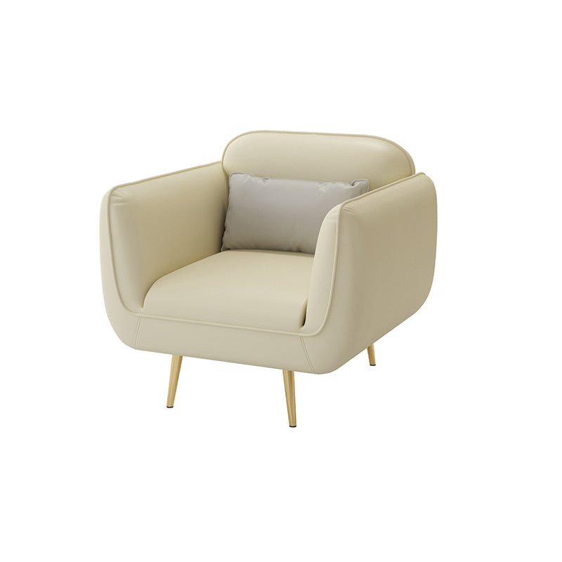 グラム静止フェイクレザースクエアアームリビングルームステイン耐性ソファ