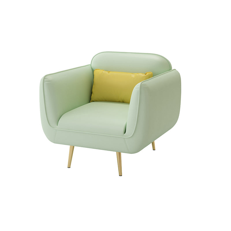 グラム静止フェイクレザースクエアアームリビングルームステイン耐性ソファ