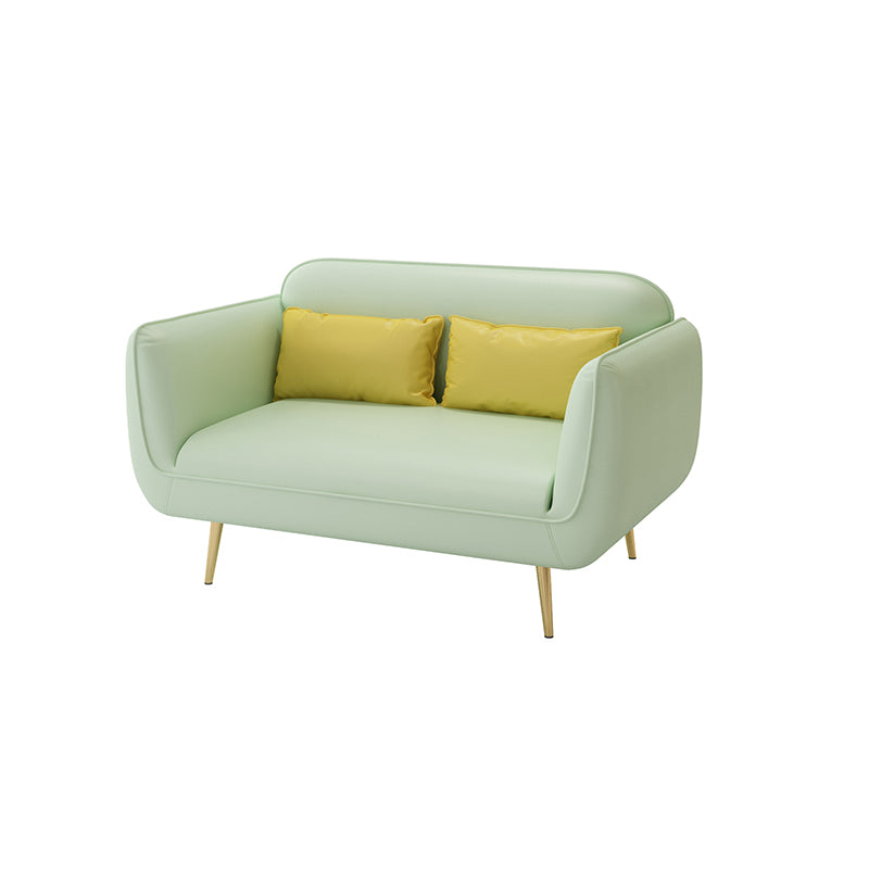 グラム静止フェイクレザースクエアアームリビングルームステイン耐性ソファ