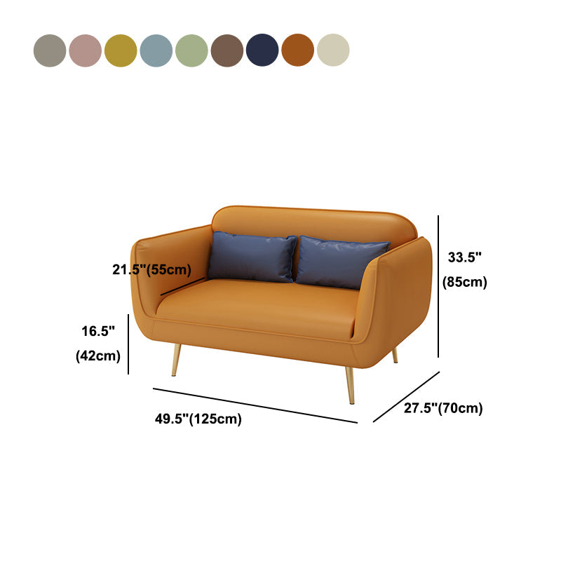 グラム静止フェイクレザースクエアアームリビングルームステイン耐性ソファ