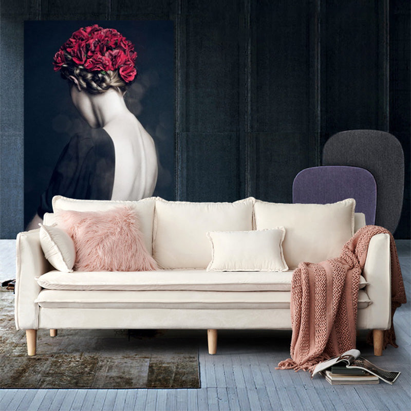 Tuxedo Bran Mélange de coton contemporain / Faux Couber / Velvet Sofa Couch