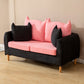 Contemporary Tuxedo Arm Sofa Washable Standard Sofa for Living Room, Apartment Black-Pink Clearhalo 'furn' 'furn_sofas' 'Furniture' 'Living Room Furniture' 'Sofa' 'sofas' 5513906
