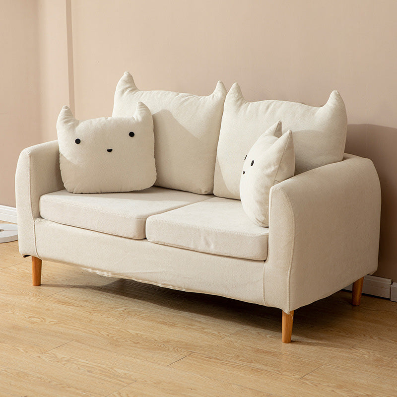 Contemporary Tuxedo Arm Sofa Washable Standard Sofa for Living Room, Apartment Off-White Clearhalo 'furn' 'furn_sofas' 'Furniture' 'Living Room Furniture' 'Sofa' 'sofas' 5513908