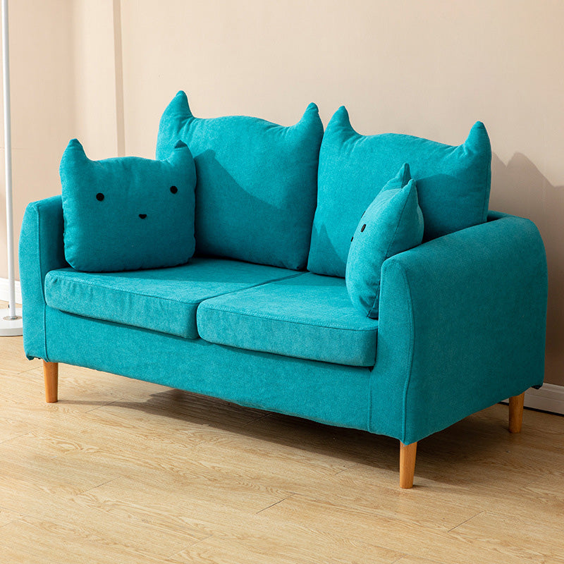 Contemporary Tuxedo Arm Sofa Washable Standard Sofa for Living Room, Apartment Lake Blue Clearhalo 'furn' 'furn_sofas' 'Furniture' 'Living Room Furniture' 'Sofa' 'sofas' 5513916