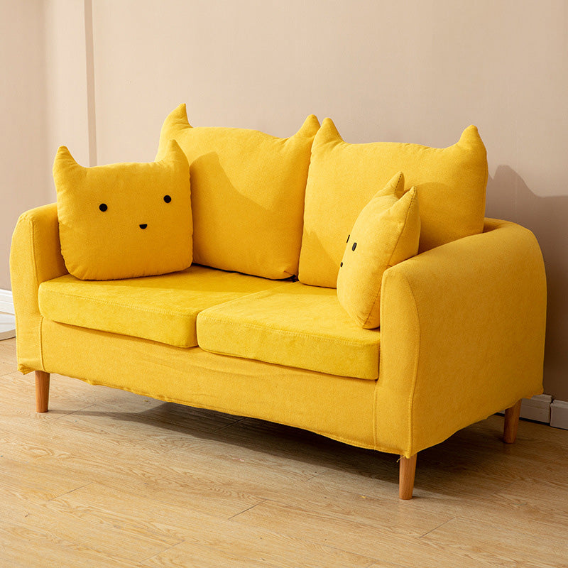 Contemporary Tuxedo Arm Sofa Washable Standard Sofa for Living Room, Apartment Yellow Clearhalo 'furn' 'furn_sofas' 'Furniture' 'Living Room Furniture' 'Sofa' 'sofas' 5513919