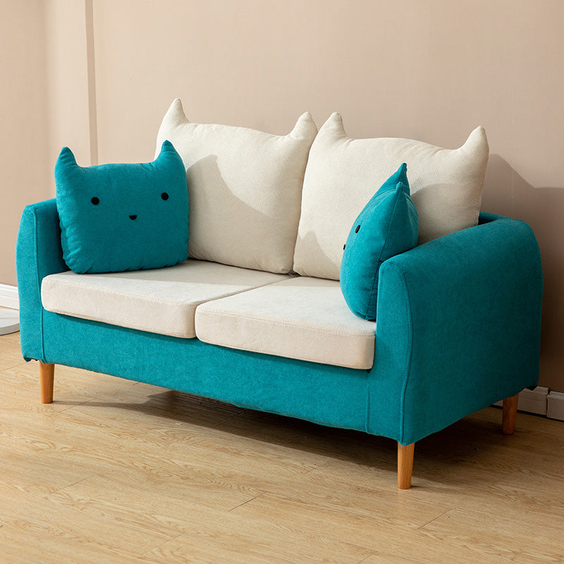 Contemporary Tuxedo Arm Sofa Washable Standard Sofa for Living Room, Apartment Lake Blue-White Clearhalo 'furn' 'furn_sofas' 'Furniture' 'Living Room Furniture' 'Sofa' 'sofas' 5513926