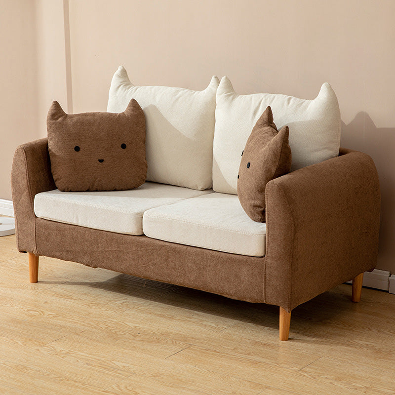 Contemporary Tuxedo Arm Sofa Washable Standard Sofa for Living Room, Apartment Coffee-White Clearhalo 'furn' 'furn_sofas' 'Furniture' 'Living Room Furniture' 'Sofa' 'sofas' 5513929