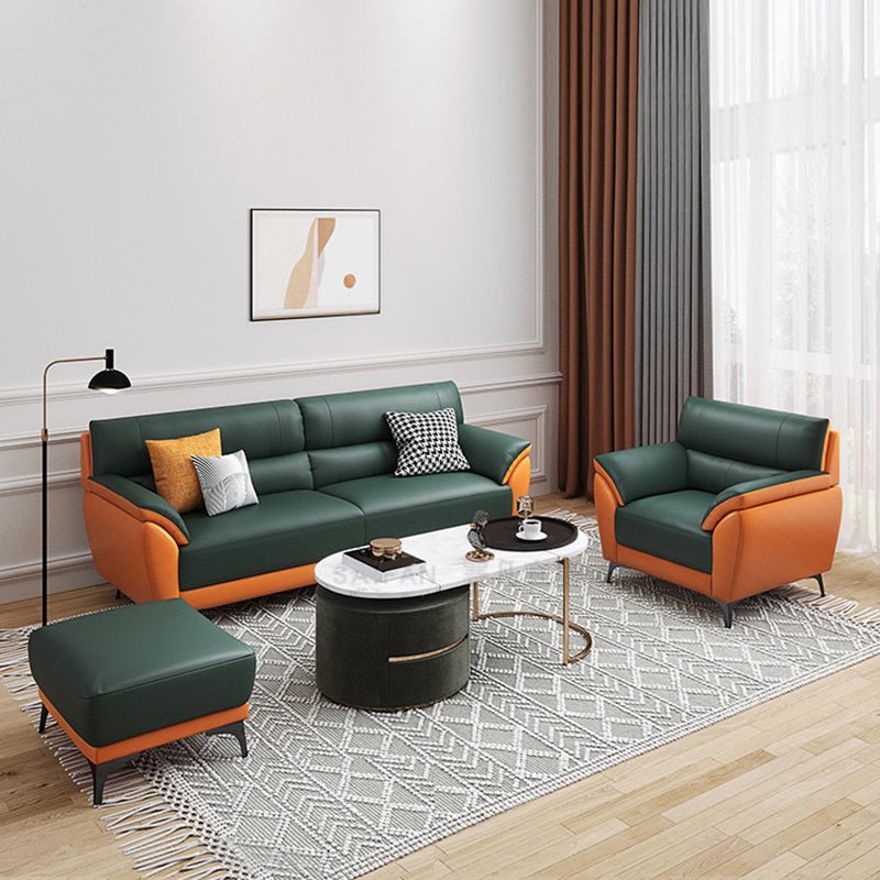 Sofá resistente a la mancha de brazo de almohada de almohada de almohada de costura verde.