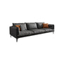 Stain Resistant Faux Leather Contemporary Square Arm Sofa Couch in Grey