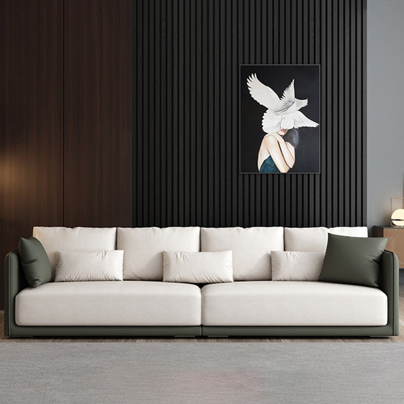 Faux Leather Sofa Sofa 37.40" D x 31.49" H Square Arm Sofa for Living Room 83"L x 37"W x 31.5"H Clearhalo 'furn' 'furn_sofas' 'Furniture' 'Living Room Furniture' 'Sofa' 'sofas' 5514098