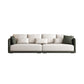 Faux Leather Sofa Sofa 37.40" D x 31.49" H Square Arm Sofa for Living Room Clearhalo 'furn' 'furn_sofas' 'Furniture' 'Living Room Furniture' 'Sofa' 'sofas' 5514101
