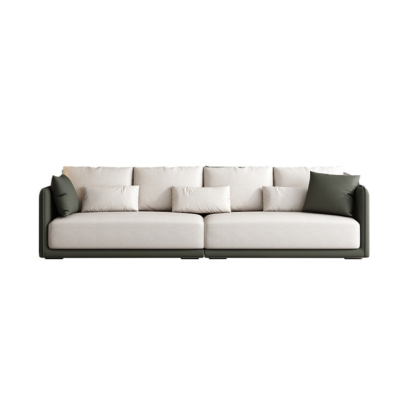 Faux Leather Sofa Sofa 37.40" D x 31.49" H Square Arm Sofa for Living Room Clearhalo 'furn' 'furn_sofas' 'Furniture' 'Living Room Furniture' 'Sofa' 'sofas' 5514101