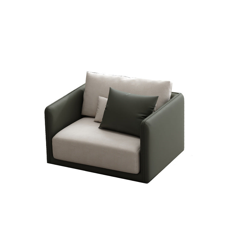 Faux Leather Sofa Sofa 37.40" D x 31.49" H Square Arm Sofa for Living Room 39"L x 37"W x 31.5"H Clearhalo 'furn' 'furn_sofas' 'Furniture' 'Living Room Furniture' 'Sofa' 'sofas' 5514103