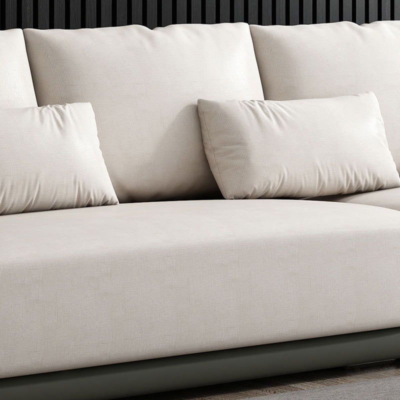 Faux Leather Sofa Sofa 37.40" D x 31.49" H Square Arm Sofa for Living Room Clearhalo 'furn' 'furn_sofas' 'Furniture' 'Living Room Furniture' 'Sofa' 'sofas' 5514104