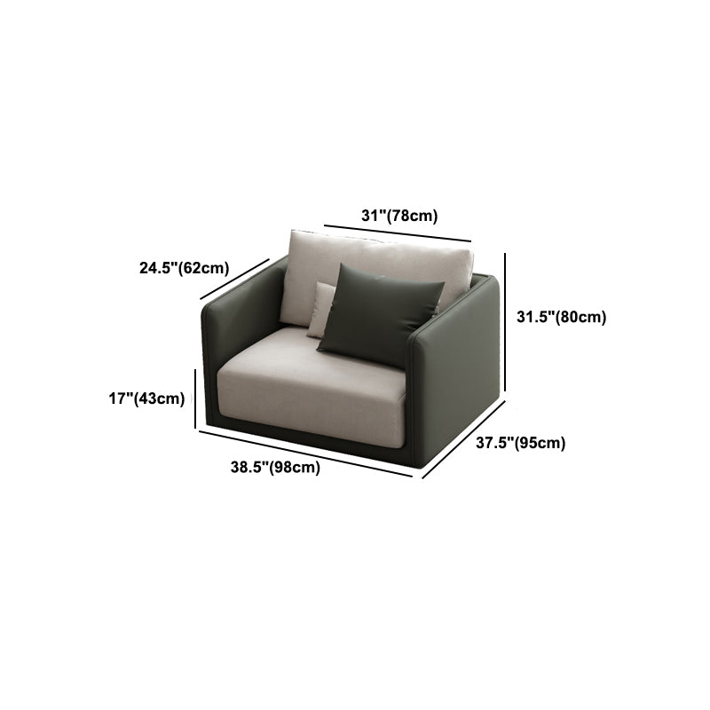 Faux Leather Sofa Sofa 37.40" D x 31.49" H Square Arm Sofa for Living Room Clearhalo 'furn' 'furn_sofas' 'Furniture' 'Living Room Furniture' 'Sofa' 'sofas' 5514108