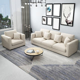 Square Arm Sofa 31.49" D x 33.46" H Loose Back Sofa for Living Room