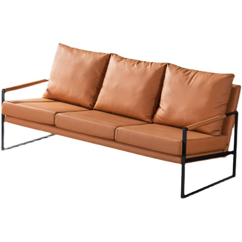 Sofá de brazo cuadrado de cuero moderno de mediados de siglo 32.2 "H para sala de estar