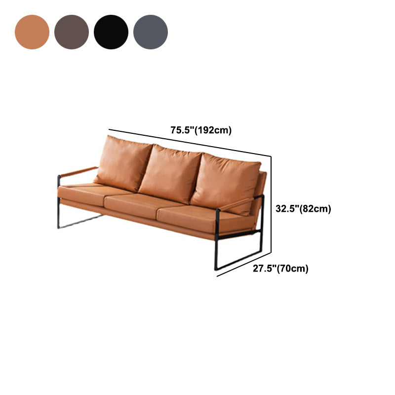 Sofá de brazo cuadrado de cuero moderno de mediados de siglo 32.2 "H para sala de estar