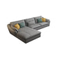 Contemporary Faux Leather Sectional L-Shape Stain-Resistant Dark Gray Sofa