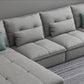 Contemporary Faux Leather Sectional L-Shape Stain-Resistant Dark Gray Sofa