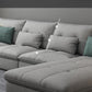 Contemporary Faux Leather Sectional L-Shape Stain-Resistant Dark Gray Sofa