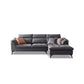 Contemporary Stain-Resistant Faux Leather Dark Gray for Living Room Sofa
