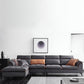 Contemporary Stain-Resistant Faux Leather Dark Gray for Living Room Sofa