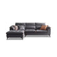 Contemporary Stain-Resistant Faux Leather Dark Gray for Living Room Sofa