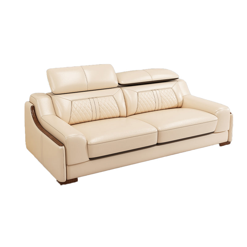 Divano e chaise con armi inclinate resistenti alla vera pelle contemporanea divano e chaise