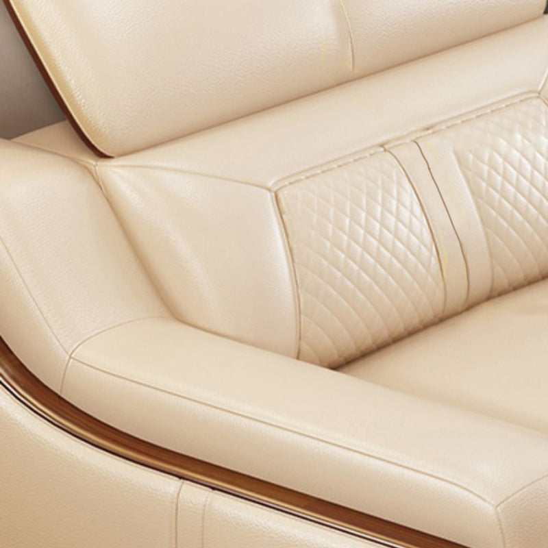 Divano e chaise con armi inclinate resistenti alla vera pelle contemporanea divano e chaise