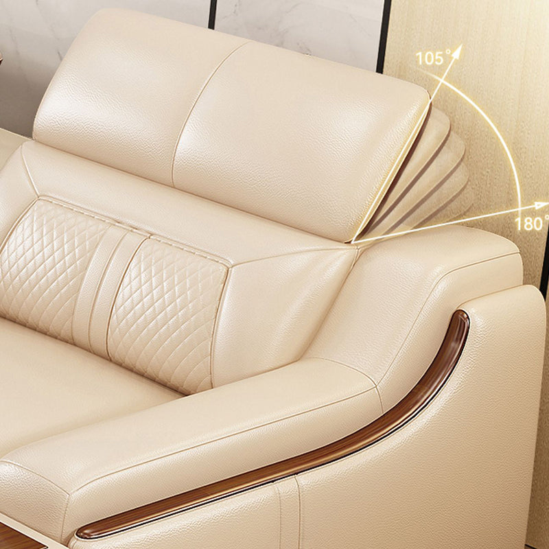 Divano e chaise con armi inclinate resistenti alla vera pelle contemporanea divano e chaise