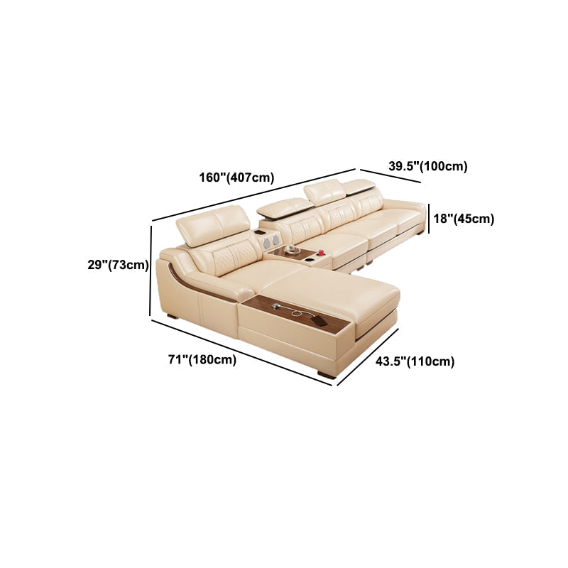 Divano e chaise con armi inclinate resistenti alla vera pelle contemporanea divano e chaise